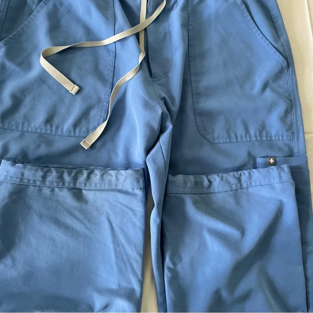 FIGS Cairo Cargo Scrub Pants Men’s Large Blue TM3001 Drawstring
